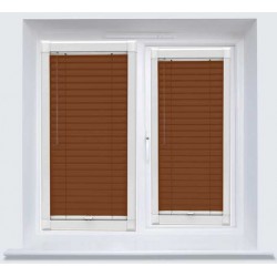 Mahogany Wood Effect Perfect Fit 25mm Metal Venetian Blind